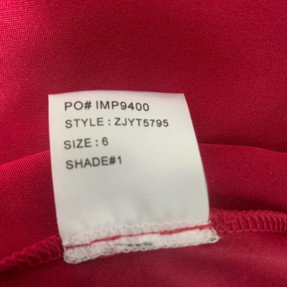 David Meister Red Shiny Cinched Mini Dress Size 6 - Picture 5 of 7